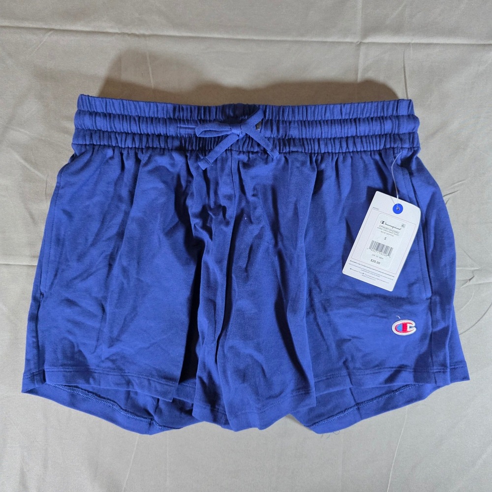 Champion Iconic Cinch Waist Shorts Blue Depths Jersey Athletic CPW261SH23062 S